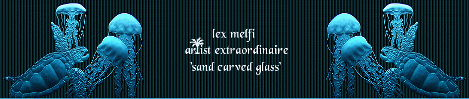 sea turtles by lex, sand carved glass
