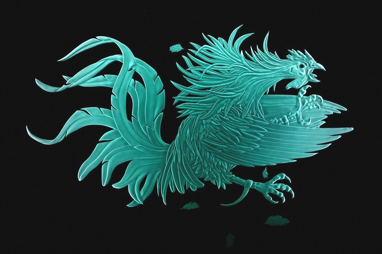 sand carved glass, Gamecock large