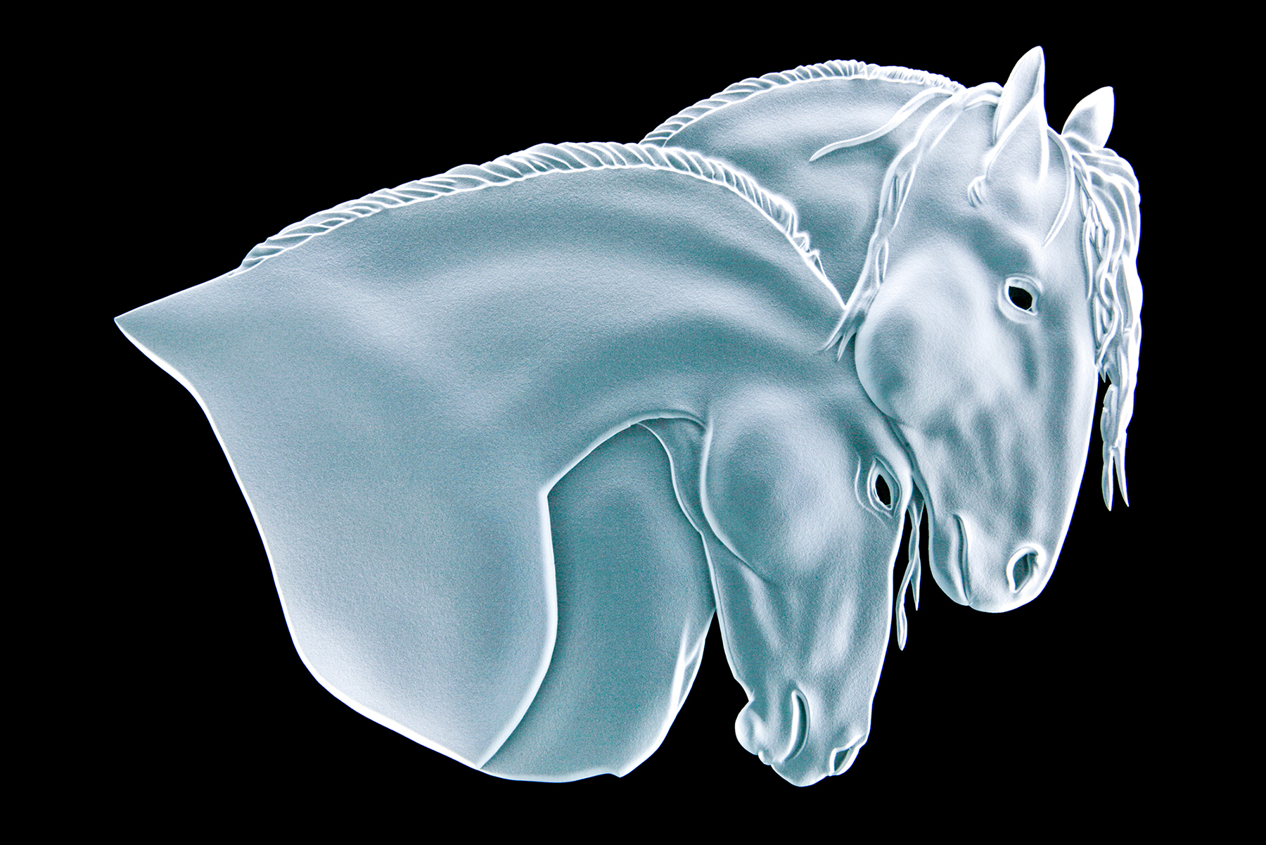 Friesian Horses-Sand-Carved-Glass-Lex-Melfi-Copyrighted